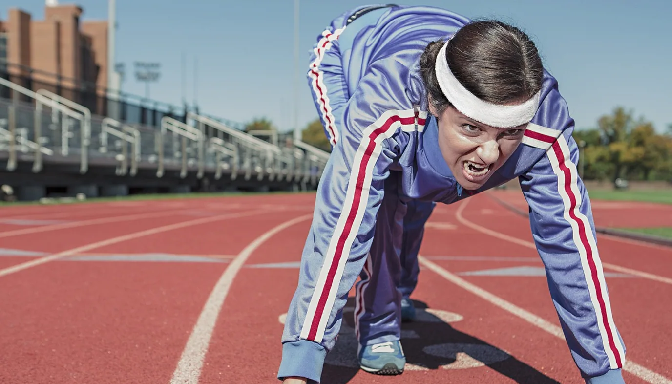 Woman, athlete and running